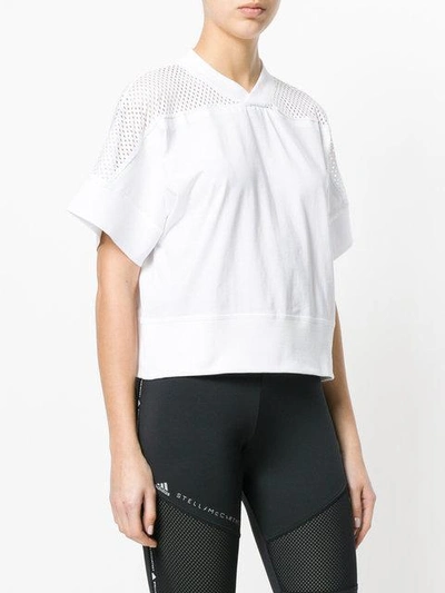Shop Adidas By Stella Mccartney Mesh-panelled Top - White