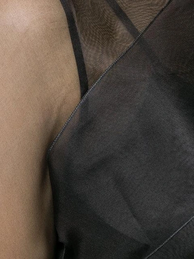 Shop Helmut Lang Cropped Ruffled Blouse - Black