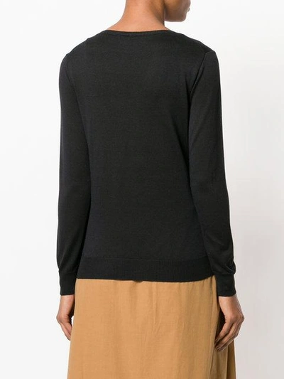 Shop Cristaseya Boat Neck Jumper In Black