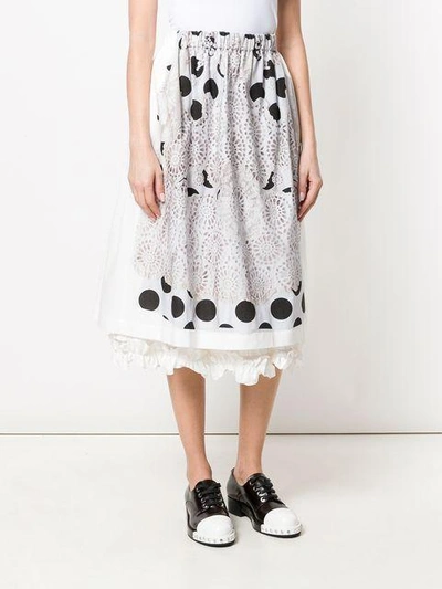 Shop Comme Des Garçons Comme Des Garçons Embroidered Polka Dot Skirt - Weiss In White