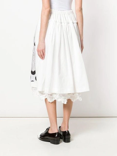 Shop Comme Des Garçons Comme Des Garçons Embroidered Polka Dot Skirt - Weiss In White