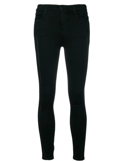Shop J Brand Stretch Skinny Cropped Trousers - Black
