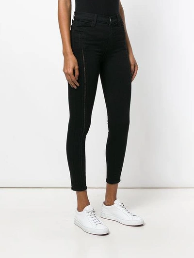 Shop J Brand Stretch Skinny Cropped Trousers - Black