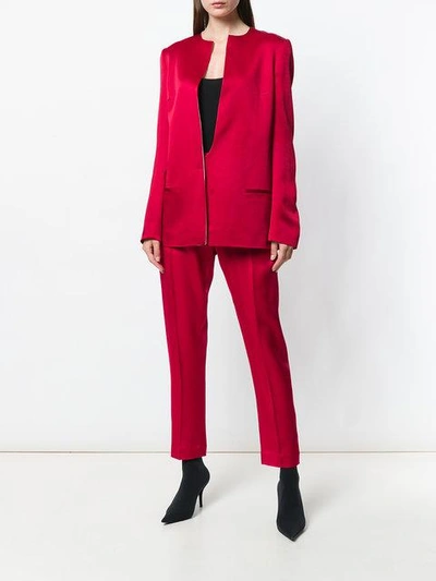 Shop Haider Ackermann Cropped Sateen Trousers In Red