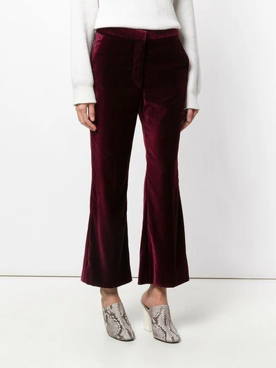 Shop Stella Mccartney High-waisted Cropped Trousers In Red