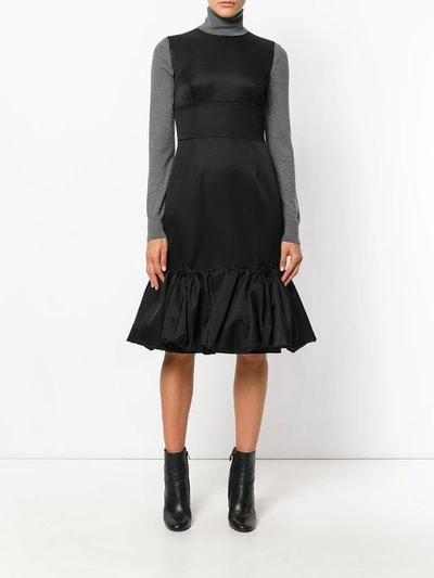 Shop Prada Flared Dress In Black