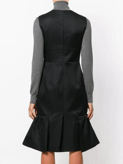 Shop Prada Flared Dress In Black