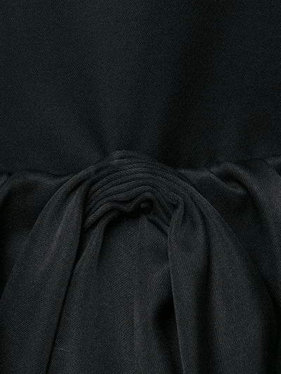 Prada Fluted Wool And Silk-blend Satin Dress In Black