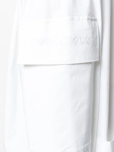 Shop Msgm Off Shoulder Pocket Dress - White