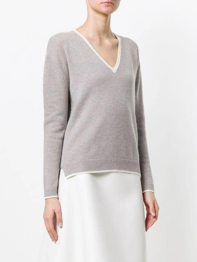 Shop Allude V-neck Pullover - Grey