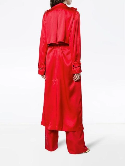 Shop Michael Lo Sordo Silk Trench Coat - Red