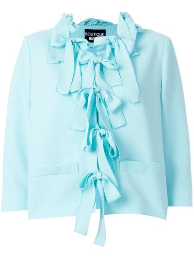 Shop Boutique Moschino Cady Bow Jacket - Blue