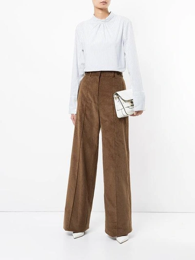 Shop Rokh Tailored Palazzo Pants In Brown