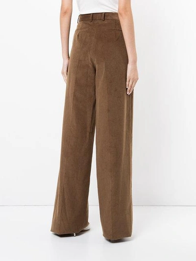 Shop Rokh Tailored Palazzo Pants In Brown