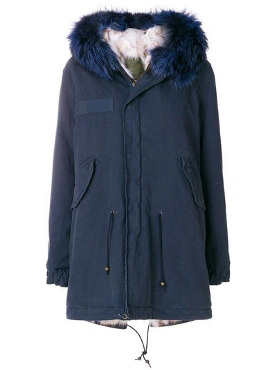 Shop Mr & Mrs Italy Fur Lining Parka In Blue