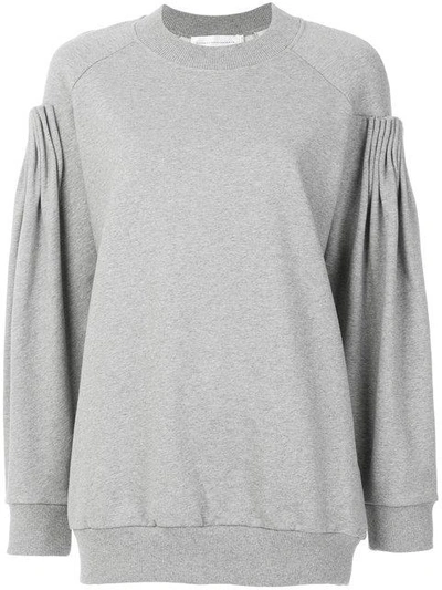 Shop Victoria Victoria Beckham Draped Sleeves Sweatshirt In Grey