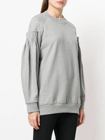 Shop Victoria Victoria Beckham Draped Sleeves Sweatshirt In Grey