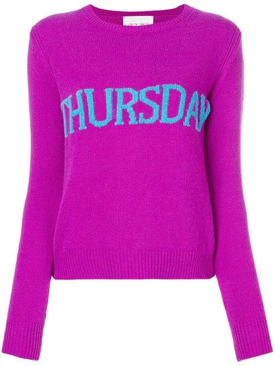 Shop Alberta Ferretti Thursday Intarsia Jumper - Pink