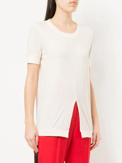 Shop Aalto Fine Knit Slit Front T-shirt In White