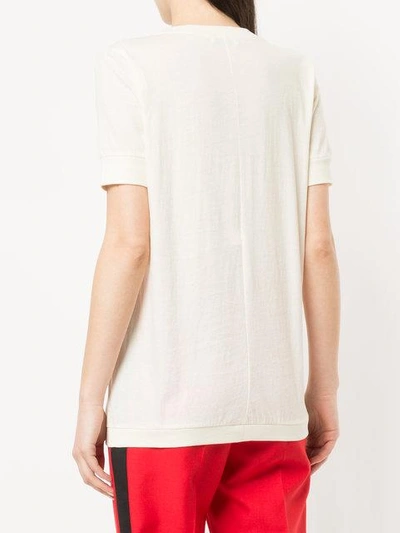 Shop Aalto Fine Knit Slit Front T-shirt In White
