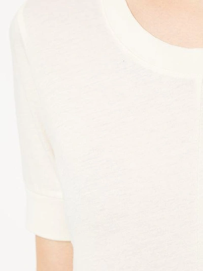 Shop Aalto Fine Knit Slit Front T-shirt In White