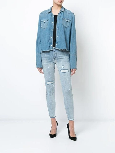 Shop Rta Distressed Skinny Jeans In Blue