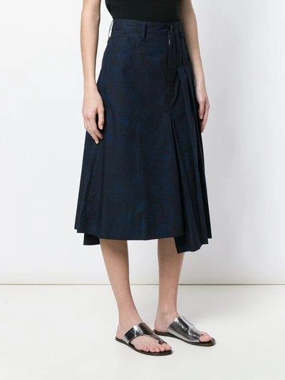 Shop Y's Graffiti Print Skirt In Blue