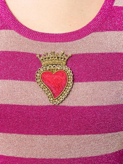 Shop Dolce & Gabbana Heart Embroidered Top In Pink