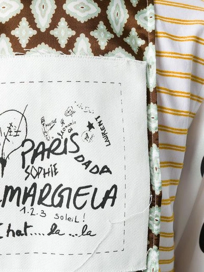 Shop Mm6 Maison Margiela Patchwork Tie Back Blouse - Multicolour