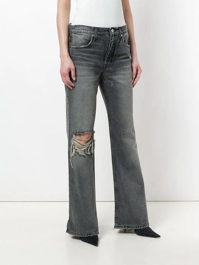 Shop Adaptation Ripped Wide Leg Jeans In Grey