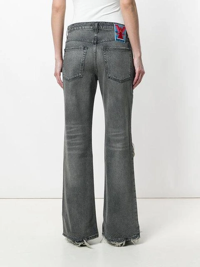 Shop Adaptation Ripped Wide Leg Jeans In Grey