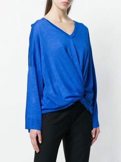 Shop Stella Mccartney Knotted Front Jumper In 4370 Blue