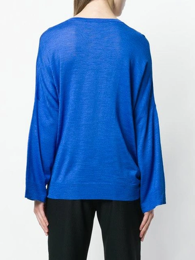 Shop Stella Mccartney Knotted Front Jumper In 4370 Blue