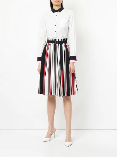 Shop Guild Prime Striped Belted Skirt In Multicolour