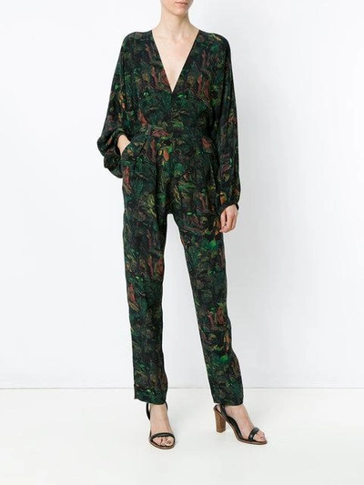 Shop Andrea Marques Printed Pleats Trousers In Green