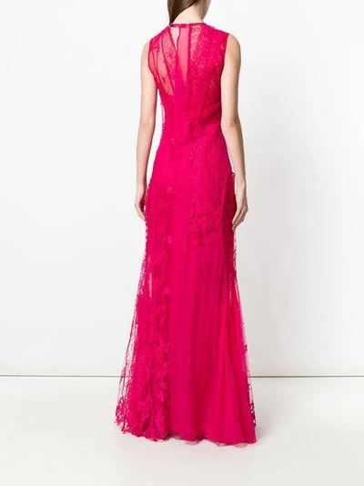 Shop Givenchy Lace-embroidered Flared Dress - Pink