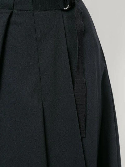 Shop Jil Sander Navy Pleated A-line Skirt - Blue