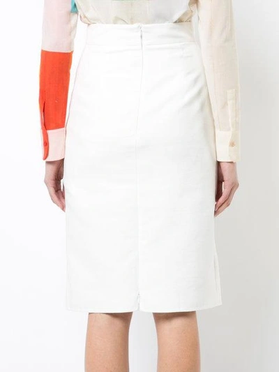 Shop Akris Belted Skirt In Multicolour