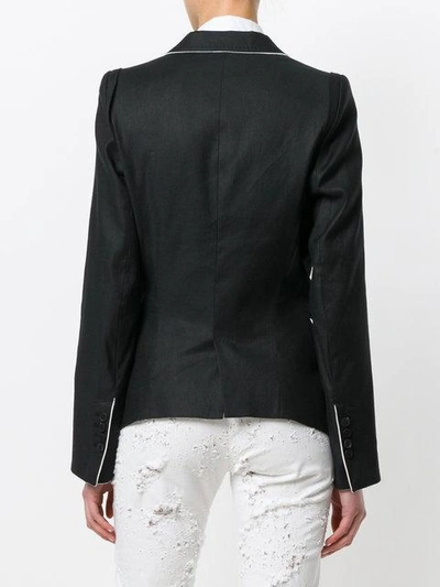 Shop Ann Demeulemeester Tassel Detail Fitted Blazer - Black