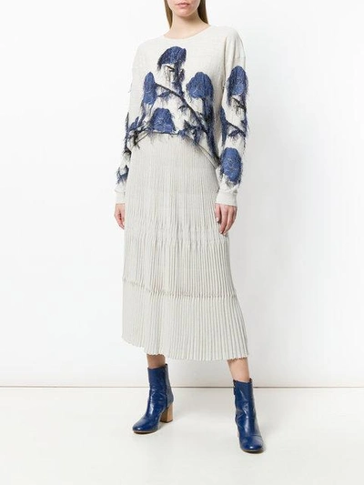 engineered pleat long knit skirt