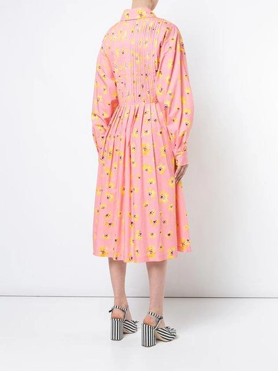 Shop Novis Floral Print Shirt Dress - Pink