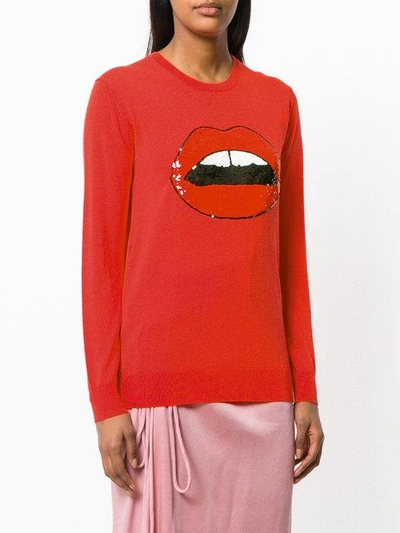 Shop Markus Lupfer Sequin Lara Sweater In Red