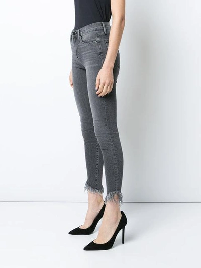 Shop Frame Frayed Skinny Jeans - Grey