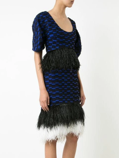Shop Proenza Schouler Trim Patterned Dress - Blue