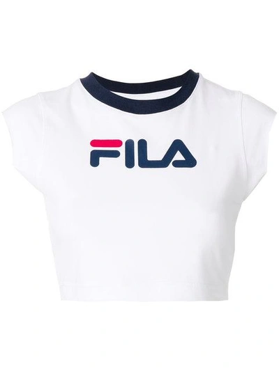 Shop Fila Cropped Logo T-shirt - White