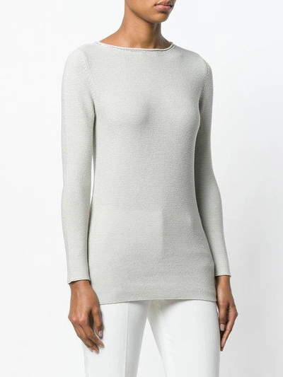 Shop Fabiana Filippi Slim-fit Stretch Top - Neutrals In Nude & Neutrals