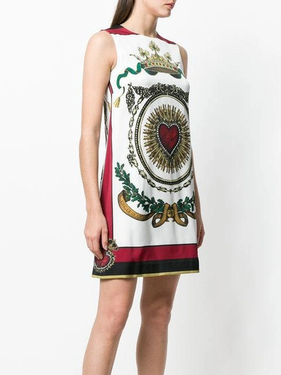 Shop Dolce & Gabbana Sacred Heart Mini Dress In White