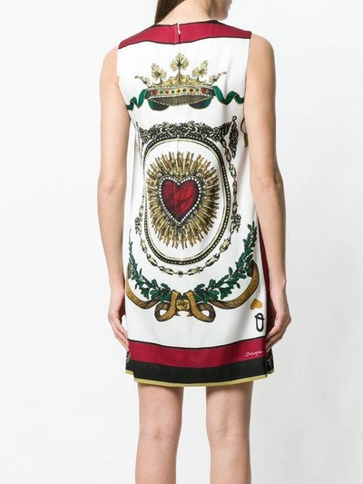 Shop Dolce & Gabbana Sacred Heart Mini Dress In White