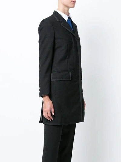Shop Thom Browne Classic Chesterfield Overcoat In Black