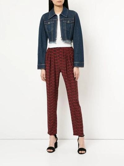 Shop Stella Mccartney Cropped Denim Jacket In Blue